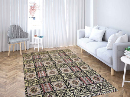  Dekorativer Boho-Teppich, Handgefertigter Großer Kelim Teppich, Flurläufer