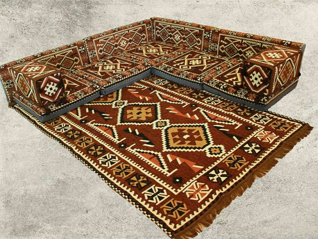 Orientalische Sitzecke, Sark Kösesi, 13-tlg. Orientalische Sitzgruppe, mit Füllung