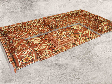 Orientalische Sitzkissen, Sitzecke, Sark Kösesi, 23-tlg. Orientalisches Sofa