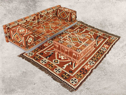 9-tlg. Kissenset, Orientalisch, Sark Kösesi, Yastik, Orient-Sitzecke, Sitzkissen-Set