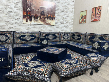 Arabische Majlis, U förmiges Orientalisches Sofa Set, Majlis-Sitzmöbel, Bodenkissen, Türkisches Bode