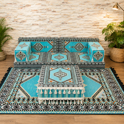 Orientalisches Kissenset 9-teilig – Sitzkissen für Şark Köşesi & Orient-Sitzecke