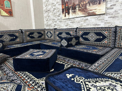 Arabische Majlis, U förmiges Orientalisches Sofa Set, Majlis-Sitzmöbel, Bodenkissen, Türkisches Bode