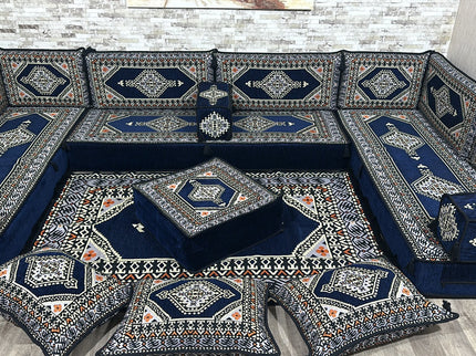 Arabische Majlis, U förmiges Orientalisches Sofa Set, Majlis-Sitzmöbel, Bodenkissen, Türkisches Bode