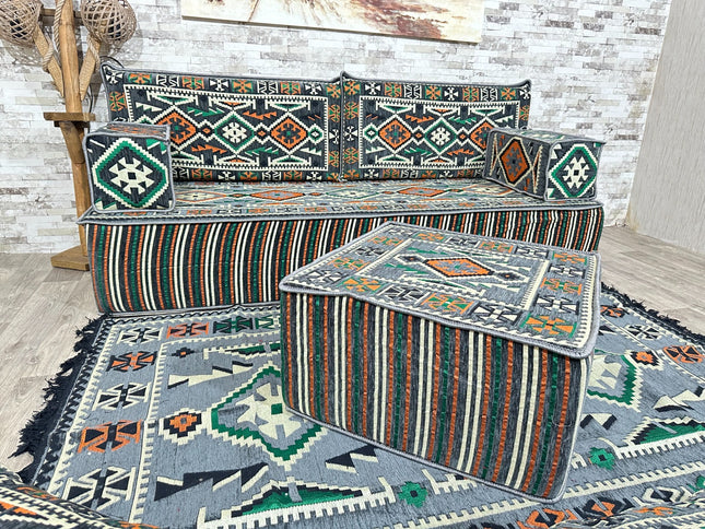 Orientalisches Sofa Set, Türkisches Boden Sitzset, Majlis-Sitzmöbel, Arabische Majlis Sofa, Bodenkis