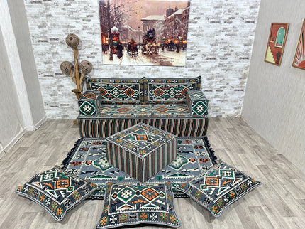 Orientalisches Sofa Set, Türkisches Boden Sitzset, Majlis-Sitzmöbel, Arabische Majlis Sofa, Bodenkis