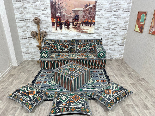 Orientalisches Sofa Set, Türkisches Boden Sitzset, Majlis-Sitzmöbel, Arabische Majlis Sofa, Bodenkis