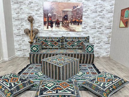 Orientalisches Sofa Set, Türkisches Boden Sitzset, Majlis-Sitzmöbel, Arabische Majlis Sofa, Bodenkis