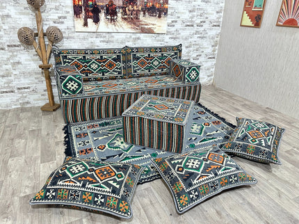 Orientalisches Sofa Set, Türkisches Boden Sitzset, Majlis-Sitzmöbel, Arabische Majlis Sofa, Bodenkis