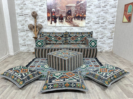 Orientalisches Sofa Set, Türkisches Boden Sitzset, Majlis-Sitzmöbel, Arabische Majlis Sofa, Bodenkis