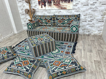 Orientalisches Sofa Set, Türkisches Boden Sitzset, Majlis-Sitzmöbel, Arabische Majlis Sofa, Bodenkis