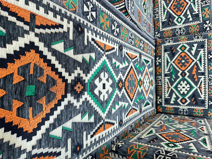 Arabische Majlis Sofa, L förmiges Orientalisches Sofa Set, Majlis-Sitzmöbel, Bodenkissen, Türkisches