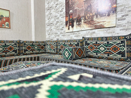 Türkisches Boden Sitzkissen, Arabische Majlis, U förmiges Orientalisches Sofa Set, Majlis-Sitzmöbel,
