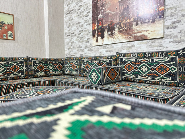 Türkisches Boden Sitzkissen, Arabische Majlis, U förmiges Orientalisches Sofa Set, Majlis-Sitzmöbel,
