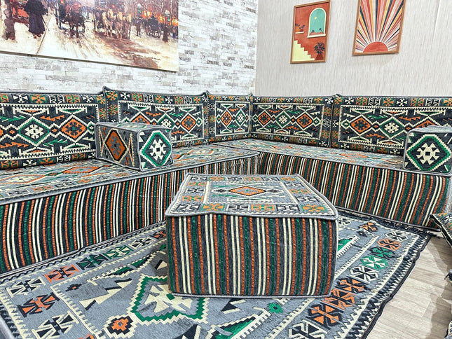 Türkisches Boden Sitzkissen, Arabische Majlis, U förmiges Orientalisches Sofa Set, Majlis-Sitzmöbel,