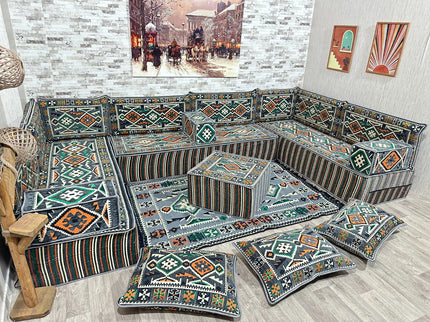 Türkisches Boden Sitzkissen, Arabische Majlis, U förmiges Orientalisches Sofa Set, Majlis-Sitzmöbel,