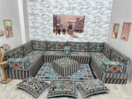 Türkisches Boden Sitzkissen, Arabische Majlis, U förmiges Orientalisches Sofa Set, Majlis-Sitzmöbel,