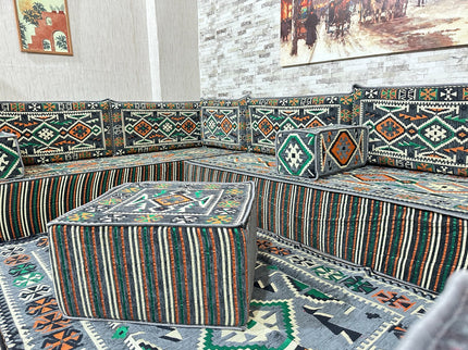 Türkisches Boden Sitzkissen, Arabische Majlis, U förmiges Orientalisches Sofa Set, Majlis-Sitzmöbel,