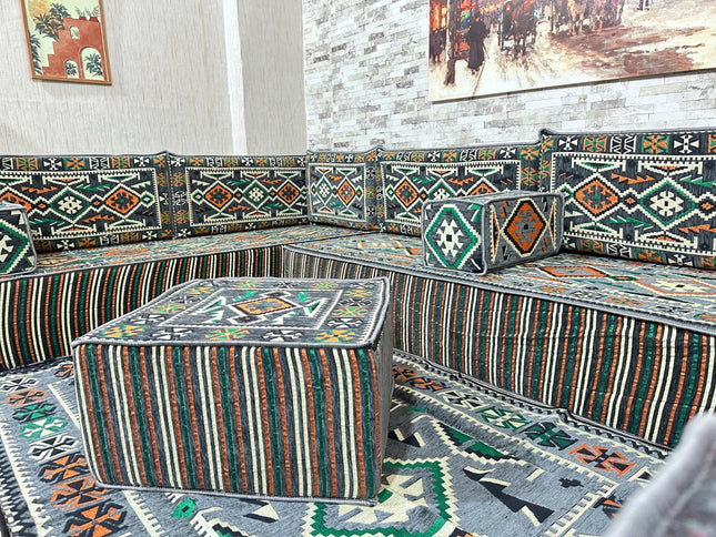 Türkisches Boden Sitzkissen, Arabische Majlis, U förmiges Orientalisches Sofa Set, Majlis-Sitzmöbel,