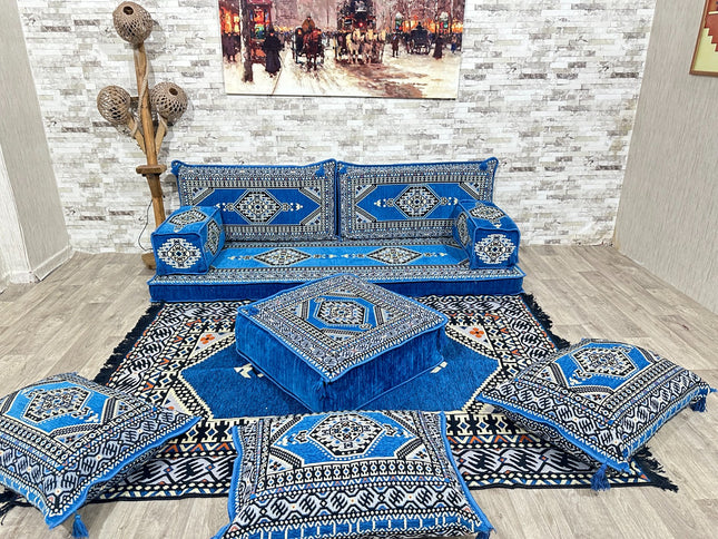 Orientalisches Sofa Set, Majlis-Sitzmöbel, Bodenkissen, Arabische Majlis, Türkisches Boden Sitzset