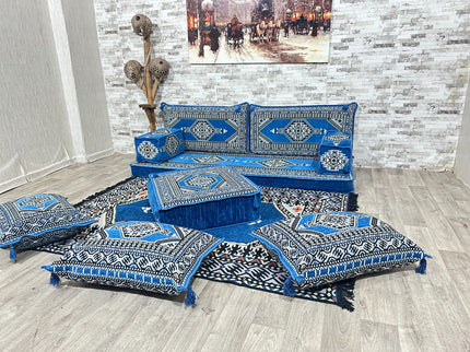 Orientalisches Sofa Set, Majlis-Sitzmöbel, Bodenkissen, Arabische Majlis, Türkisches Boden Sitzset