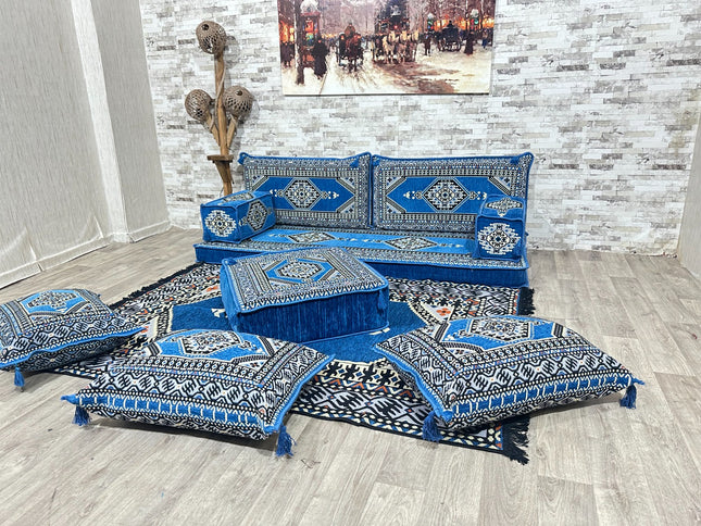 Orientalisches Sofa Set, Majlis-Sitzmöbel, Bodenkissen, Arabische Majlis, Türkisches Boden Sitzset