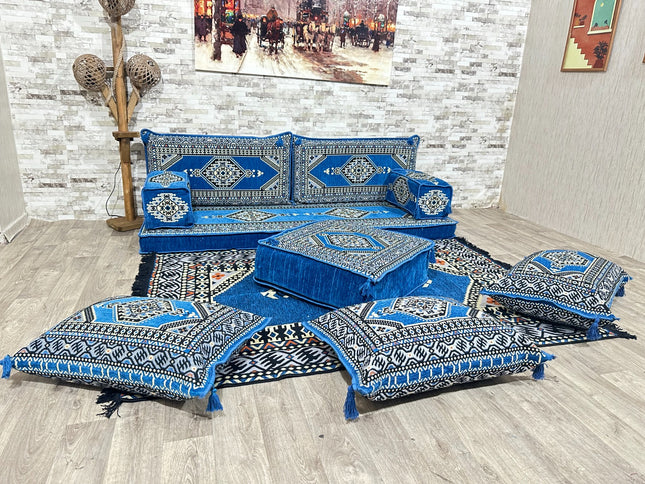 Orientalisches Sofa Set, Majlis-Sitzmöbel, Bodenkissen, Arabische Majlis, Türkisches Boden Sitzset