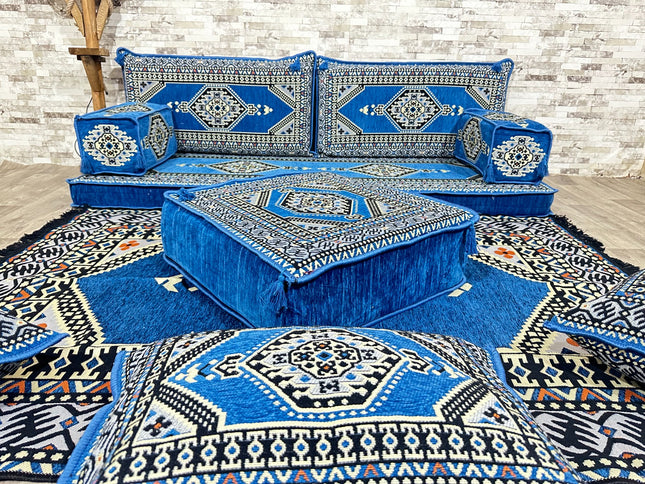 Orientalisches Sofa Set, Majlis-Sitzmöbel, Bodenkissen, Arabische Majlis, Türkisches Boden Sitzset