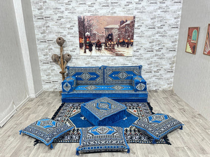 Orientalisches Sofa Set, Majlis-Sitzmöbel, Bodenkissen, Arabische Majlis, Türkisches Boden Sitzset
