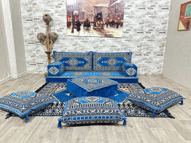 Orientalisches Sofa Set, Majlis-Sitzmöbel, Bodenkissen, Arabische Majlis, Türkisches Boden Sitzset