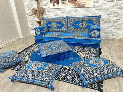 Orientalisches Sofa Set, Majlis-Sitzmöbel, Bodenkissen, Arabische Majlis, Türkisches Boden Sitzset