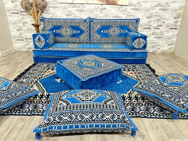Orientalisches Sofa Set, Majlis-Sitzmöbel, Bodenkissen, Arabische Majlis, Türkisches Boden Sitzset