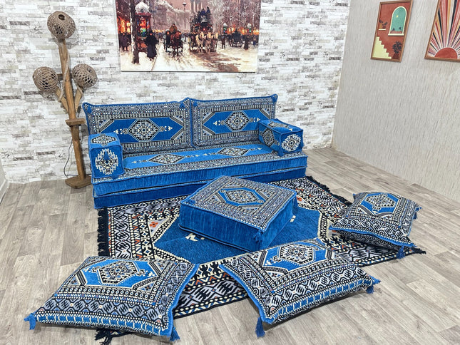 Orientalisches Sofa Set, Majlis-Sitzmöbel, Bodenkissen, Arabische Majlis, Türkisches Boden Sitzset