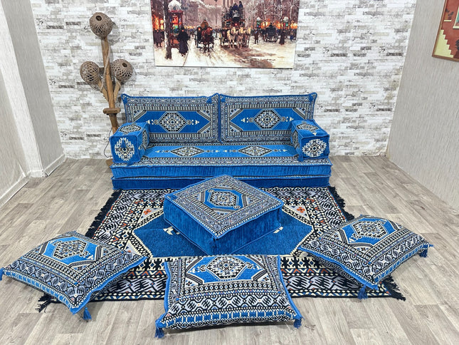 Orientalisches Sofa Set, Majlis-Sitzmöbel, Bodenkissen, Arabische Majlis, Türkisches Boden Sitzset