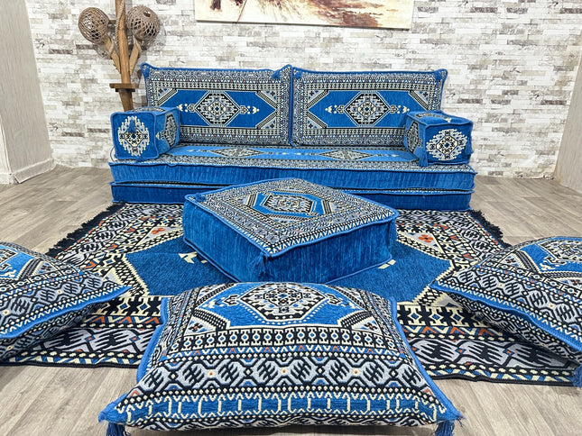 Orientalisches Sofa Set, Majlis-Sitzmöbel, Bodenkissen, Arabische Majlis, Türkisches Boden Sitzset