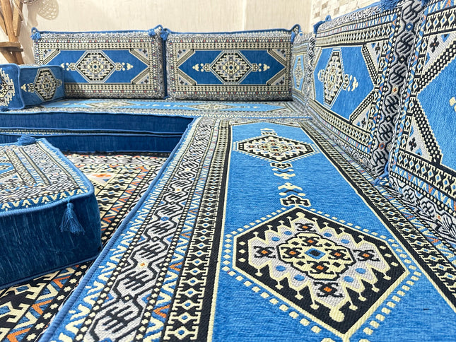 L förmiges orientalisches Sofa Set, Majlis-Sitzmöbel, Bodenkissen, Arabische Majlis, Türkisches Bode