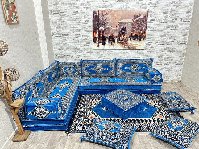 L förmiges orientalisches Sofa Set, Majlis-Sitzmöbel, Bodenkissen, Arabische Majlis, Türkisches Bode