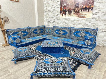 L förmiges orientalisches Sofa Set, Majlis-Sitzmöbel, Bodenkissen, Arabische Majlis, Türkisches Bode