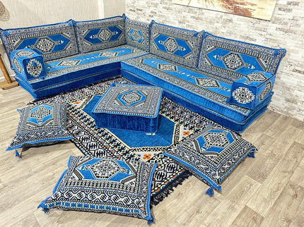 L förmiges orientalisches Sofa Set, Majlis-Sitzmöbel, Bodenkissen, Arabische Majlis, Türkisches Bode