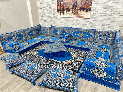 U förmiges orientalisches Sofa Set, Majlis-Sitzmöbel, Arabische Majlis, Bodenkissen, Türkisches Bode