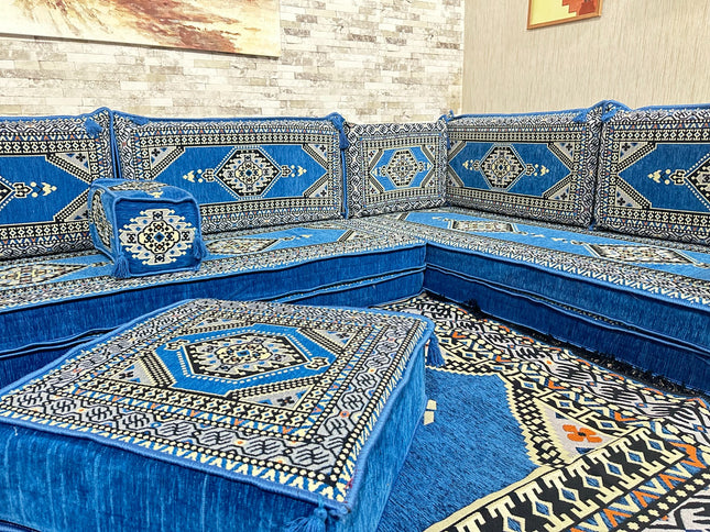 U förmiges orientalisches Sofa Set, Majlis-Sitzmöbel, Arabische Majlis, Bodenkissen, Türkisches Bode