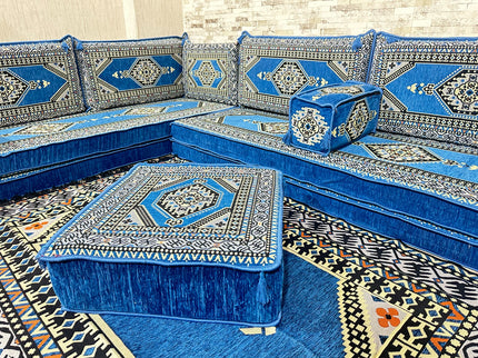 U förmiges orientalisches Sofa Set, Majlis-Sitzmöbel, Arabische Majlis, Bodenkissen, Türkisches Bode