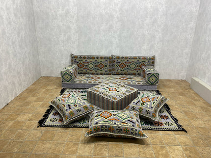 Orientalisches Sofa Set, Majlis-Sitzmöbel, Bodenkissen, Arabische Majlis, Türkisches Boden Sitzset