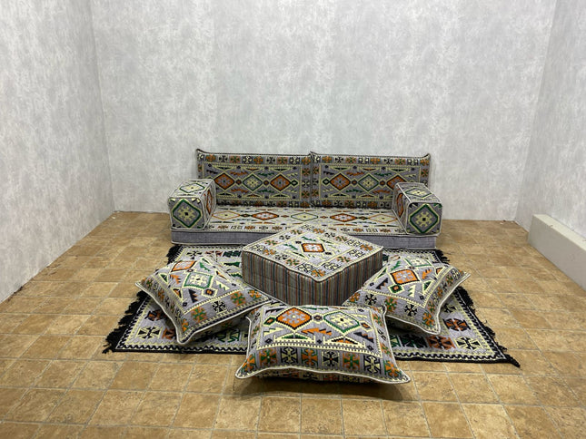 Orientalisches Sofa Set, Majlis-Sitzmöbel, Bodenkissen, Arabische Majlis, Türkisches Boden Sitzset