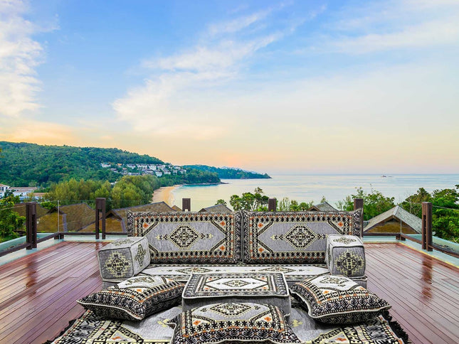 Orientalisches Sofa Set, Majlis-Sitzmöbel, Bodenkissen, Arabische Majlis, Türkisches Boden Sitzset