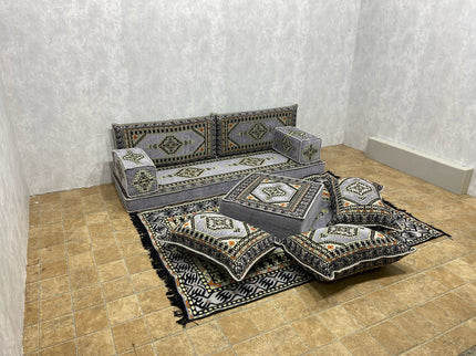 Orientalisches Sofa Set, Majlis-Sitzmöbel, Bodenkissen, Arabische Majlis, Türkisches Boden Sitzset