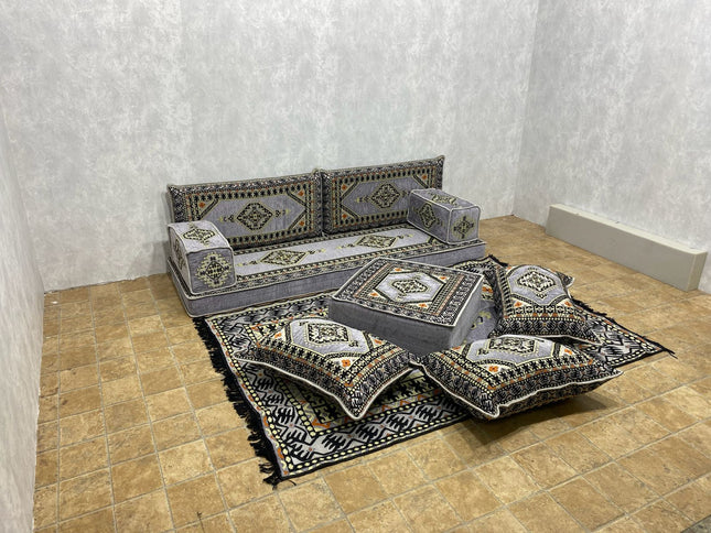 Orientalisches Sofa Set, Majlis-Sitzmöbel, Bodenkissen, Arabische Majlis, Türkisches Boden Sitzset
