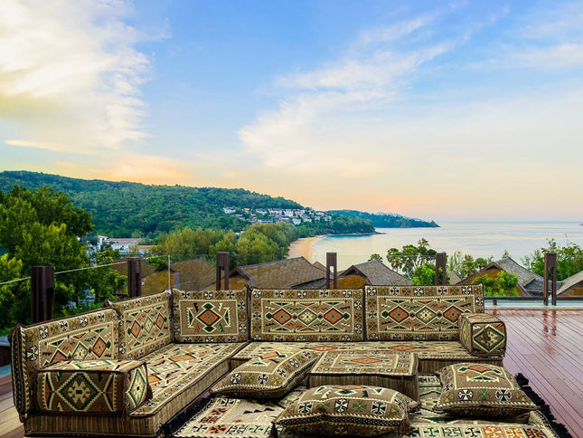 L förmiges orientalisches Sofa Set, Majlis-Sitzmöbel, Bodenkissen, Arabische Majlis, Türkisches Bode