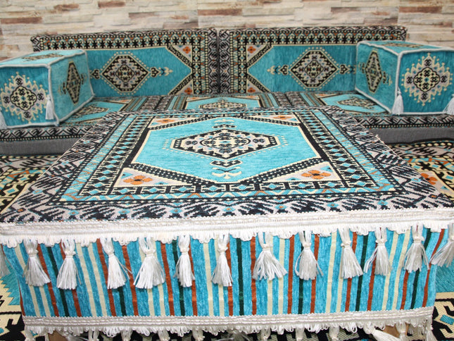 Orientalisches Kissenset 9-teilig – Sitzkissen für Şark Köşesi & Orient-Sitzecke