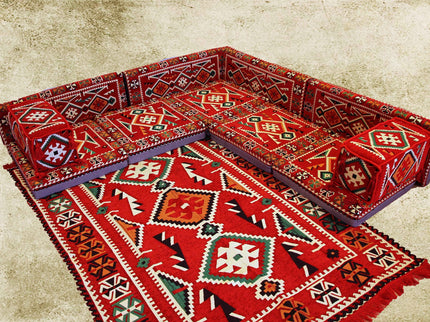 Orientalische Sitzecke, Sark Kösesi, Orientalische Ecke, Bodenkissen, Orient-Deko, 12-tlg.